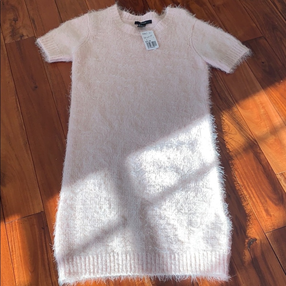 NEW Light Pink fuzzy body con dress, Size small